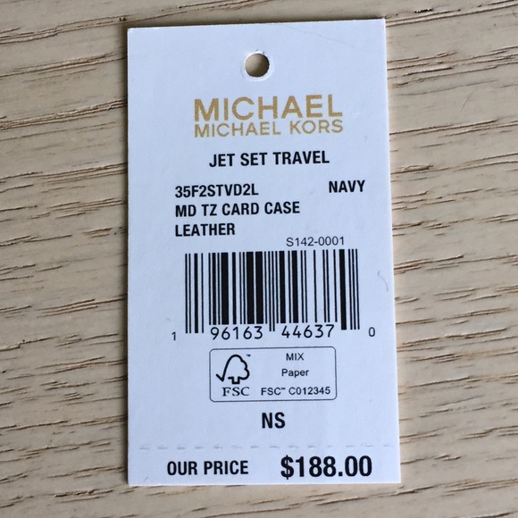 Michael Kors Navy Leather Card Holder Case - Picture 9 of 9